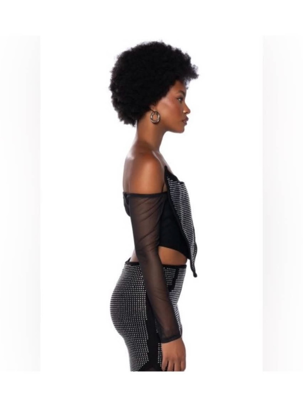 AKIRA Geometric Structural Off-Shoulder Triangle top shirt - Picture 3 of 5